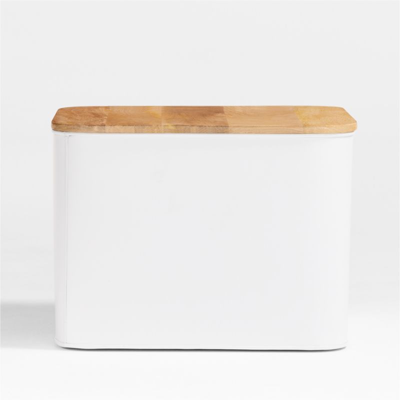 Outline White Medium Metal Storage Bin with Wood Lid - image 7 of 9