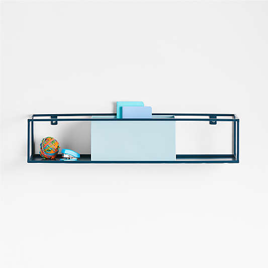 Outline Cloud Blue Metal Wall Shelf