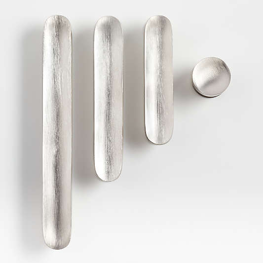 Oval Brushed Nickel Knob and Bar Pulls