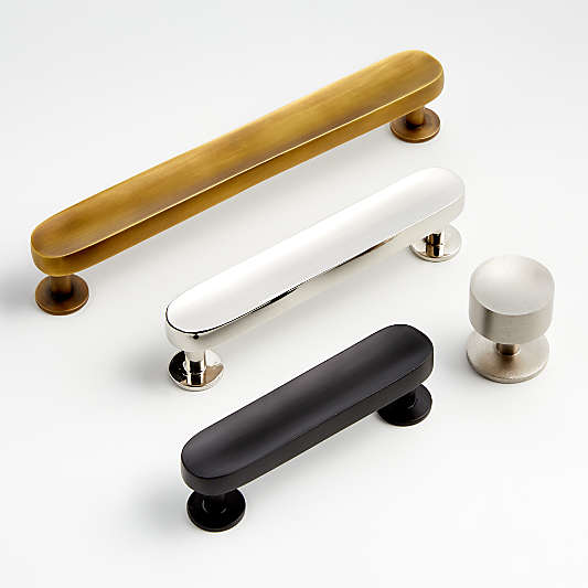 Oval Brushed Nickel Knob and Bar Pulls