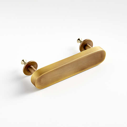 Oval 3" Antique Brass Bar Pull