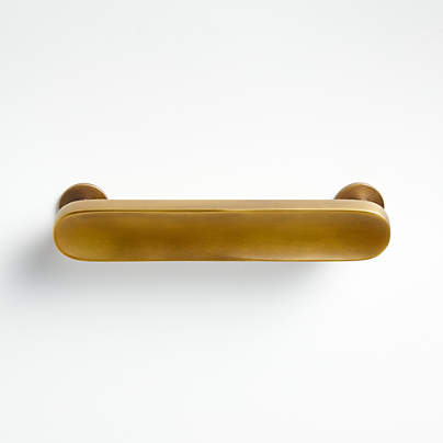 Oval 4" Antique Brass Bar Pull