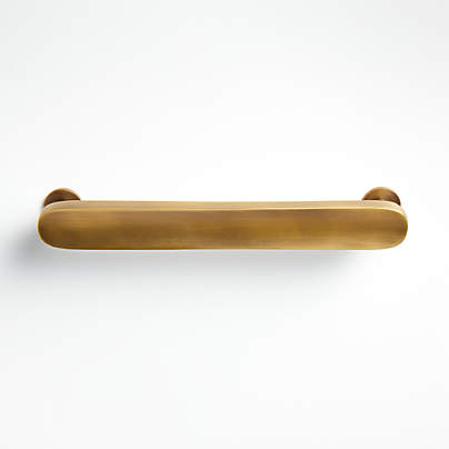 Oval 6" Antique Brass Bar Pull