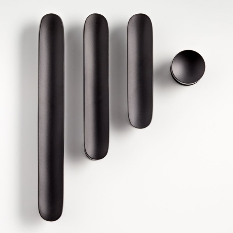 Oval Matte Black Knob and Bar Pulls Crate & Barrel