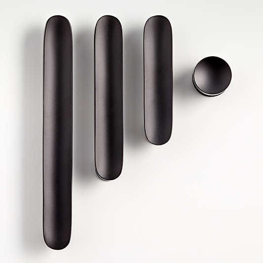 Oval Matte Black Knob and Bar Pulls