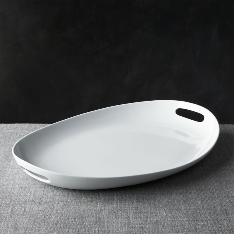 White porcelain outlet serving platter