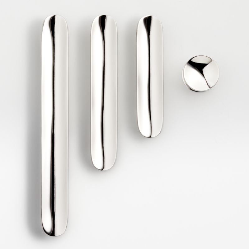 Oval 4" Polished Nickel Bar Pull - image 1 of 10