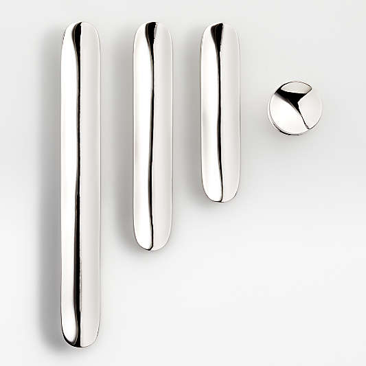 Oval Polished Nickel Knob and Bar Pulls