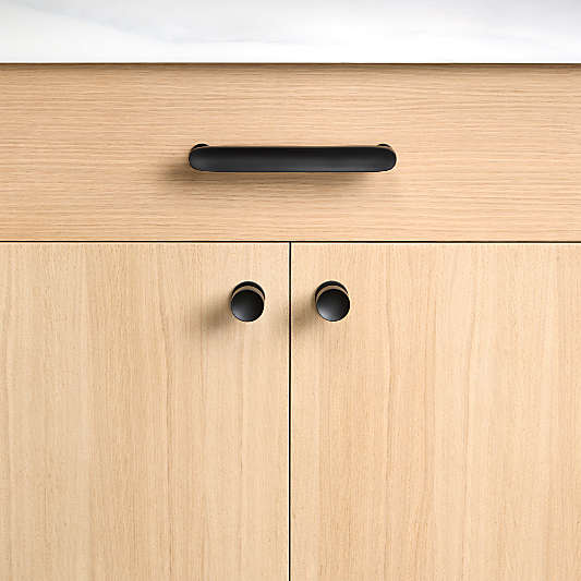 Oval Matte Black Knob and Bar Pulls