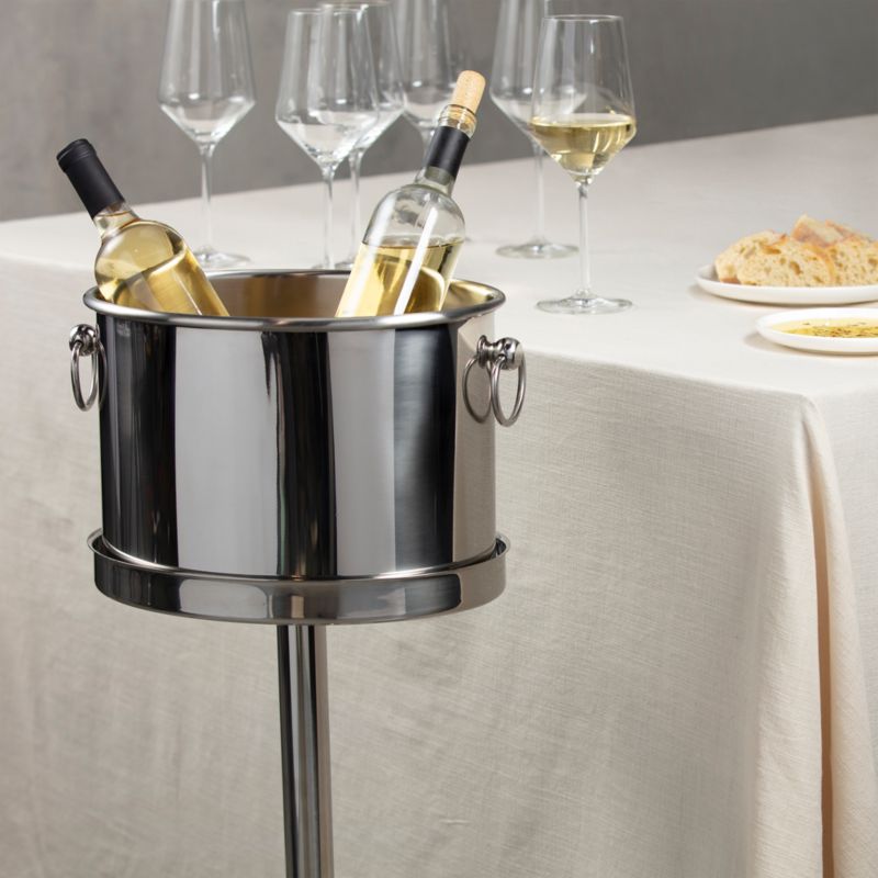 Oval Stainless Steel Ice Bucket with Stand - image 1 of 2
