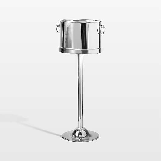 Oval Stainless Steel Ice Bucket with Stand