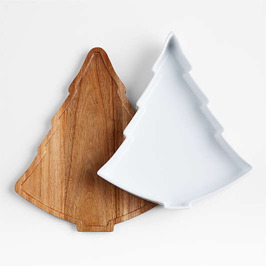 Holiday Tree Oven-to-Table Casserole Dish with Wood Trivet
