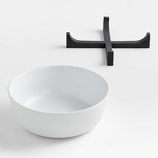 Oven-to-Table Serving Bowl with Black Wood Trivet