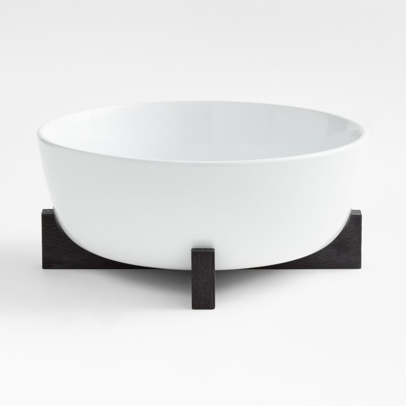 Oven-to-Table Serving Bowl with Black Wood Trivet
