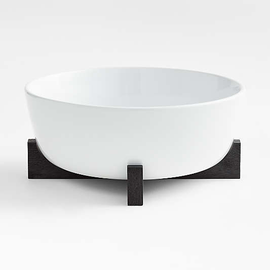 Oven-to-Table Serving Bowl with Black Wood Trivet