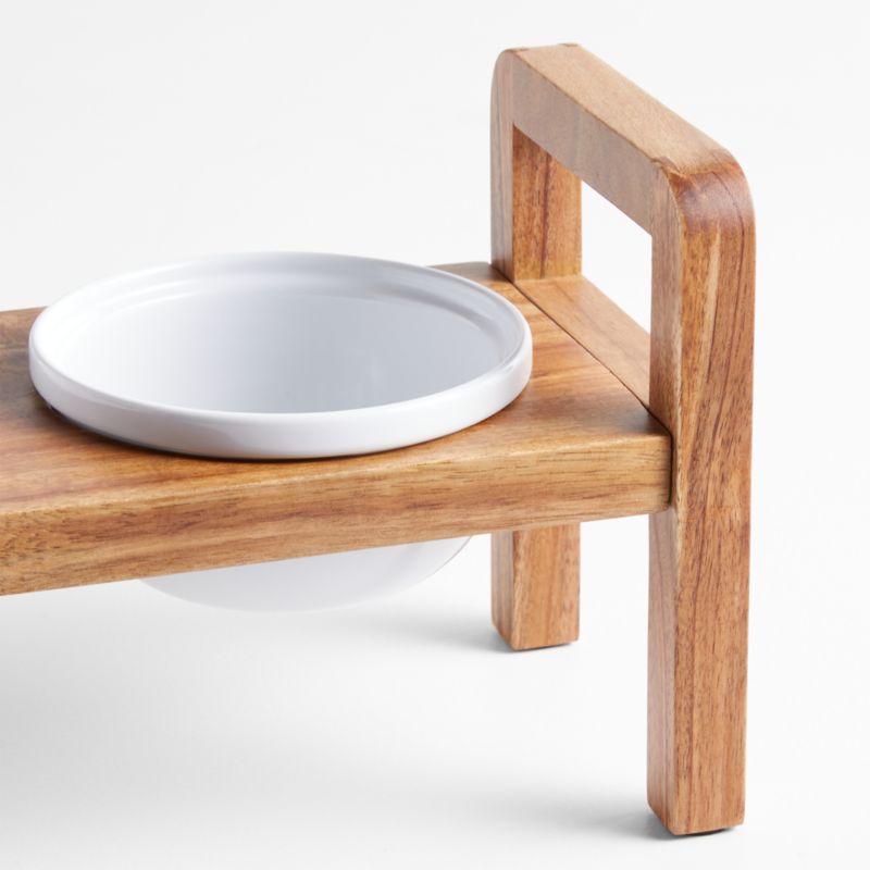 Oven-to-Table Ceramic Bowls with Elevated Wood Server