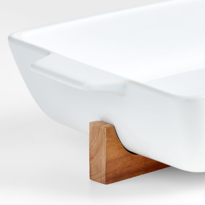 Oven-to-Table Rectangle Baking Dish with Wood Stand