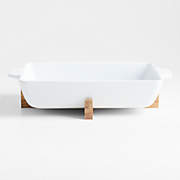 Merge Porcelain Serving Bowl with Wood Lid