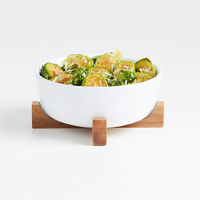 Oven-to-Table Small Serve Bowl with Wood Stand