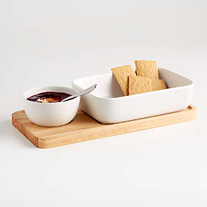 Serving Plate 4 Compartments Divided Ideal for Breakfast Candy Snack Bowl Serving Set Box 26 x 6 cm Serving Set Snacks & Dips Square Aubergine Antipasti Plate Serving Bowls Set with Lid