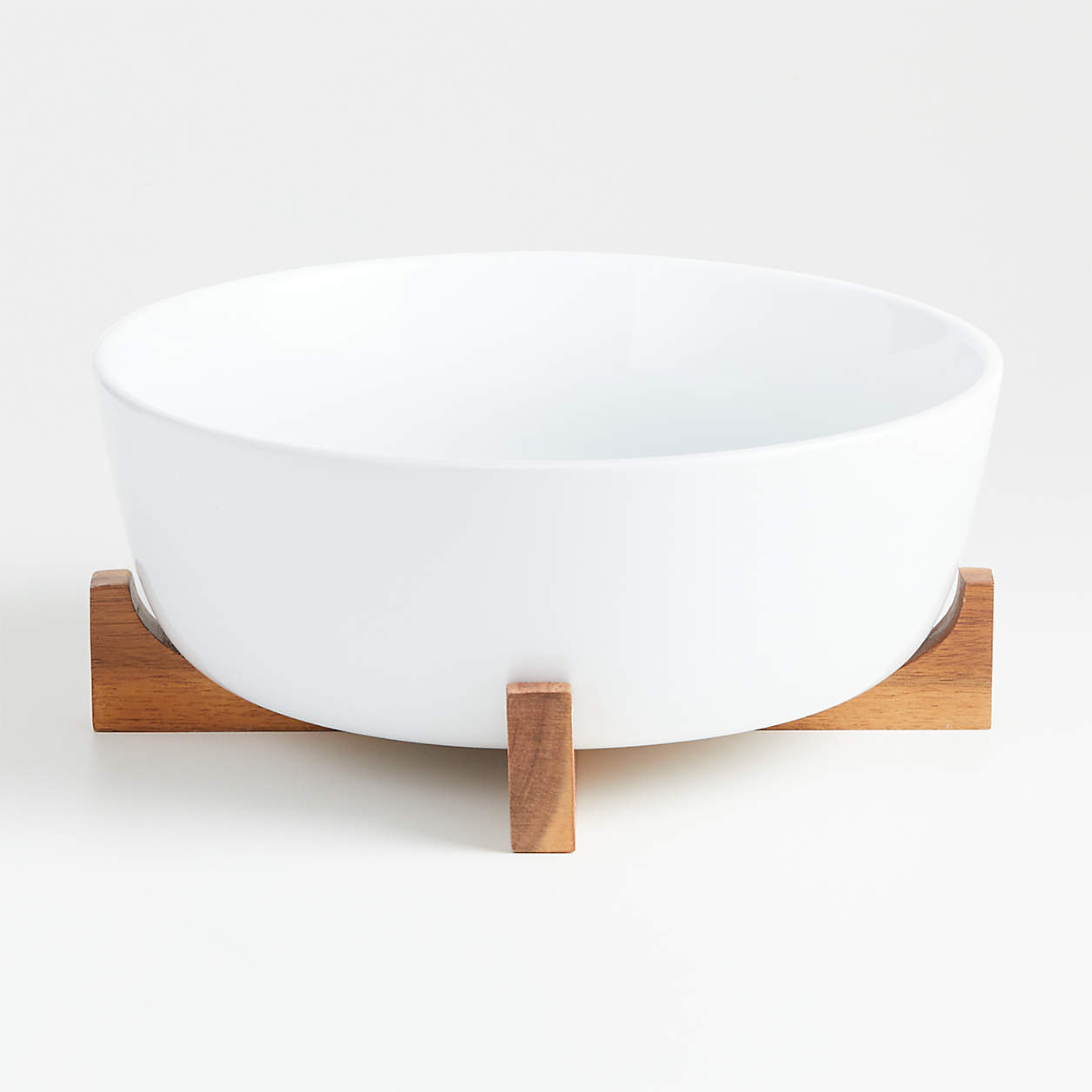 Oven to Table Large Serving Bowl with Wood Stand