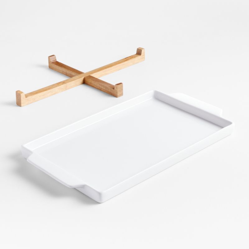 Oven-to-Table Ceramic Sheet Pan with Wood Stand - image 5 of 6