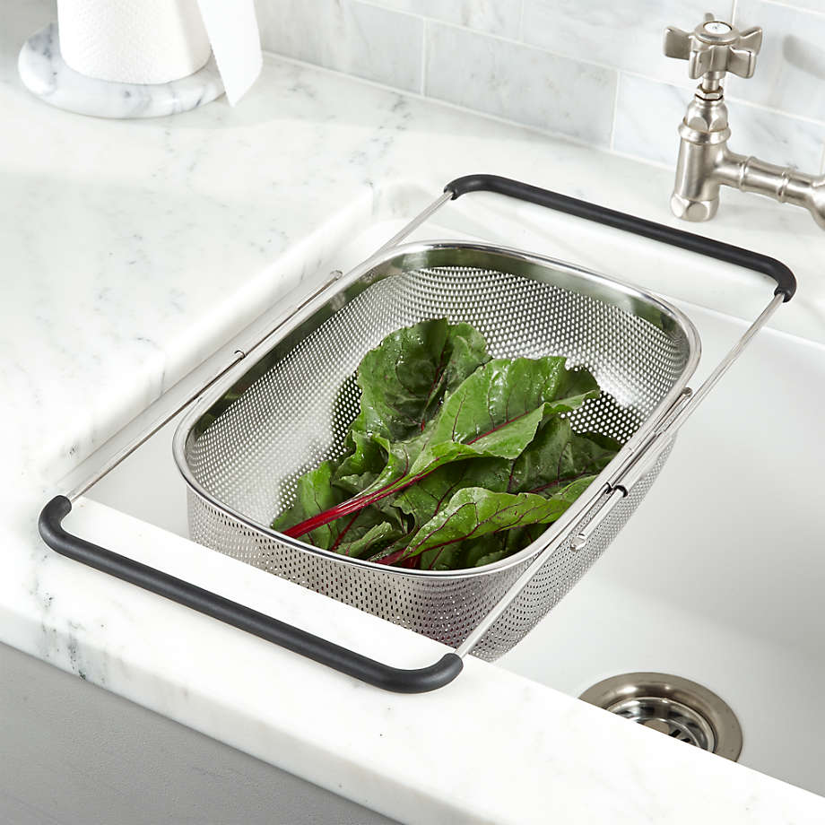 Small Square Stainless Steel Perforated Cutlery Basket Sink Rack Storage