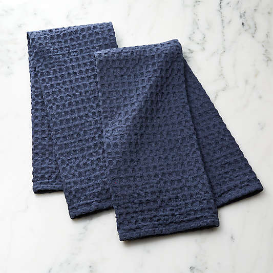 Oversized Waffle Indigo Dish Towels, Set of 2