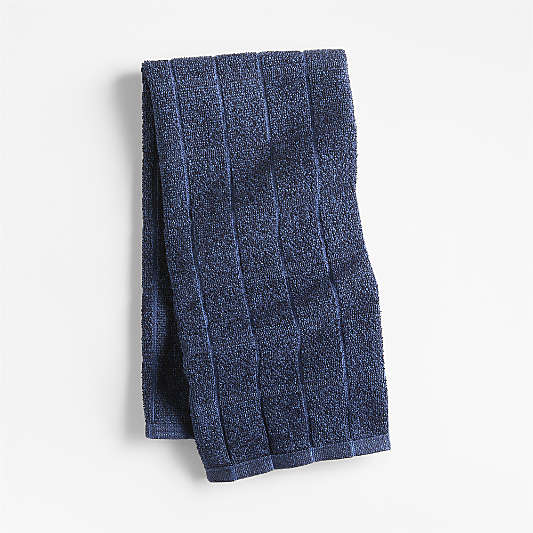 Oversized Recycled Cotton Blend Indigo Utility Kitchen Towel