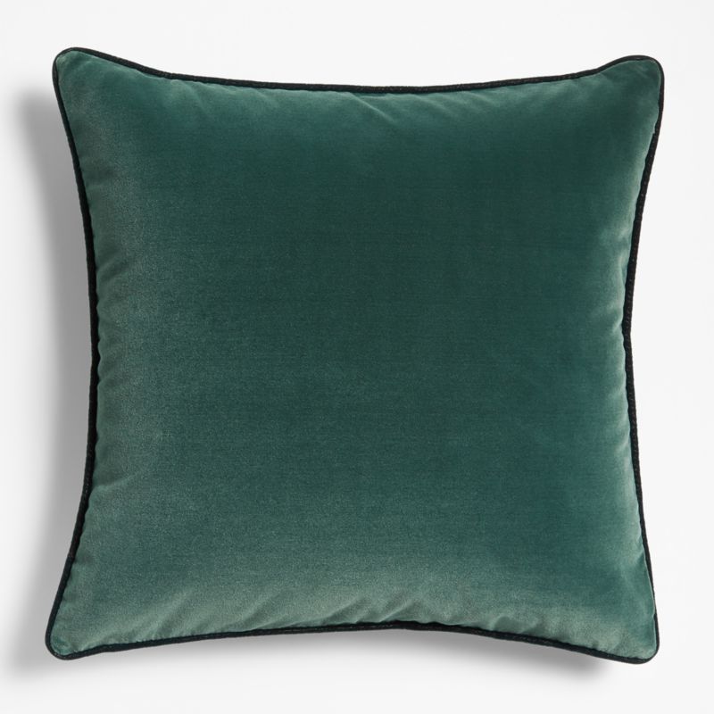 Green Oversized Faux Mohair Decorative Christmas Throw Pillow Cover 30"x30" Crate & Barrel