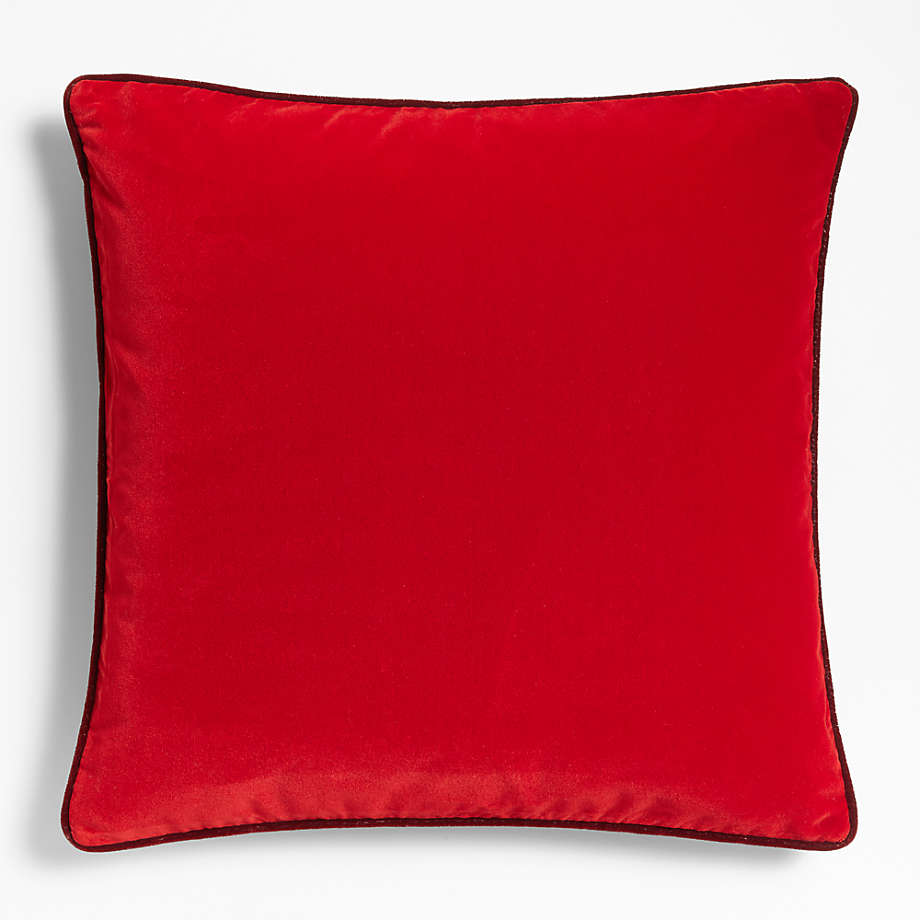 Red Oversized Faux Mohair Throw Pillow Cover 30"x30"