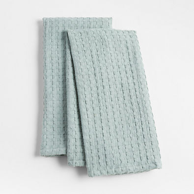 View Oversized Waffle Blue Mist Dish Towels, Set of 2 details