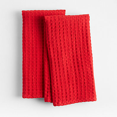 View Red Oversized Waffle Dish Towels, Set of 2 details