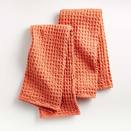 Oversized Waffle Melon Dish Towels, Set of 2