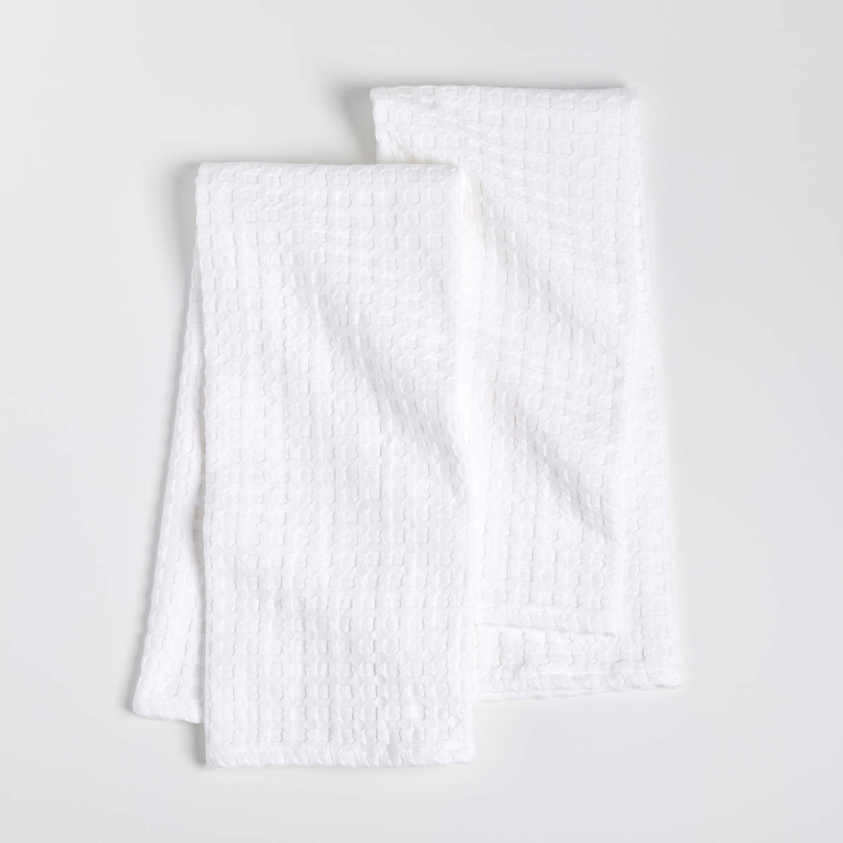 Kitchen Tea Towels Set of 4 Waffle Weave Aqua Grey White Plaid 