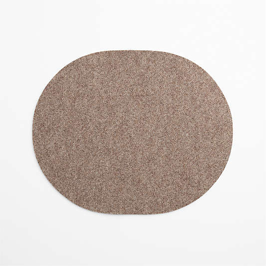 Oval Stone Grey Felt Placemat