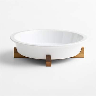 Oven-to-Table Pie Dish with Acacia Wood Trivet