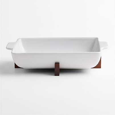 Oven-to-Table Rectangle Baking Dish with Acacia Wood Trivet
