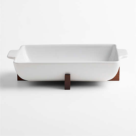 Oven-to-Table Rectangle Baking Dish with Acacia Wood Trivet