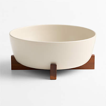 Oven-to-Table Serving Bowl with Dark Acacia Wood Trivet