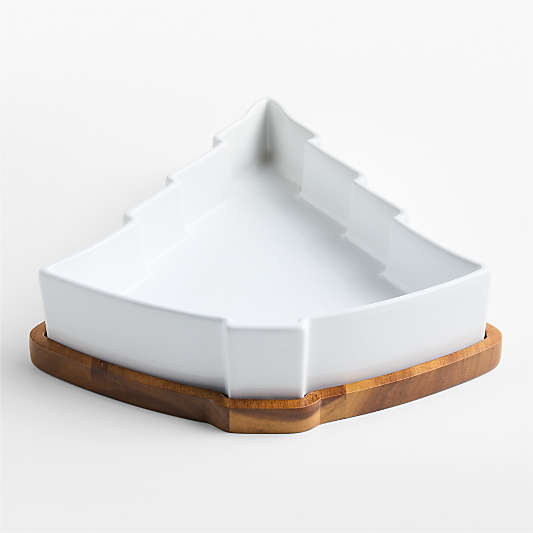 Holiday Tree Oven-to-Table Casserole Dish with Wood Trivet