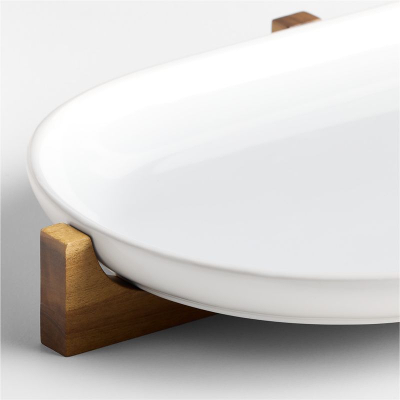 Oven-to-Table Oval Platter with Acacia Wood Trivet - image 8 of 14