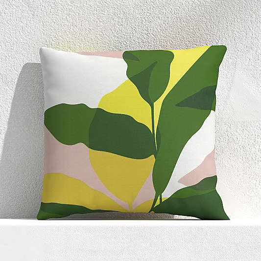 Overlapping Leaf Cactus 20" Outdoor Pillow