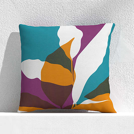 Overlapping Leaf Willowherb 20" Outdoor Pillow