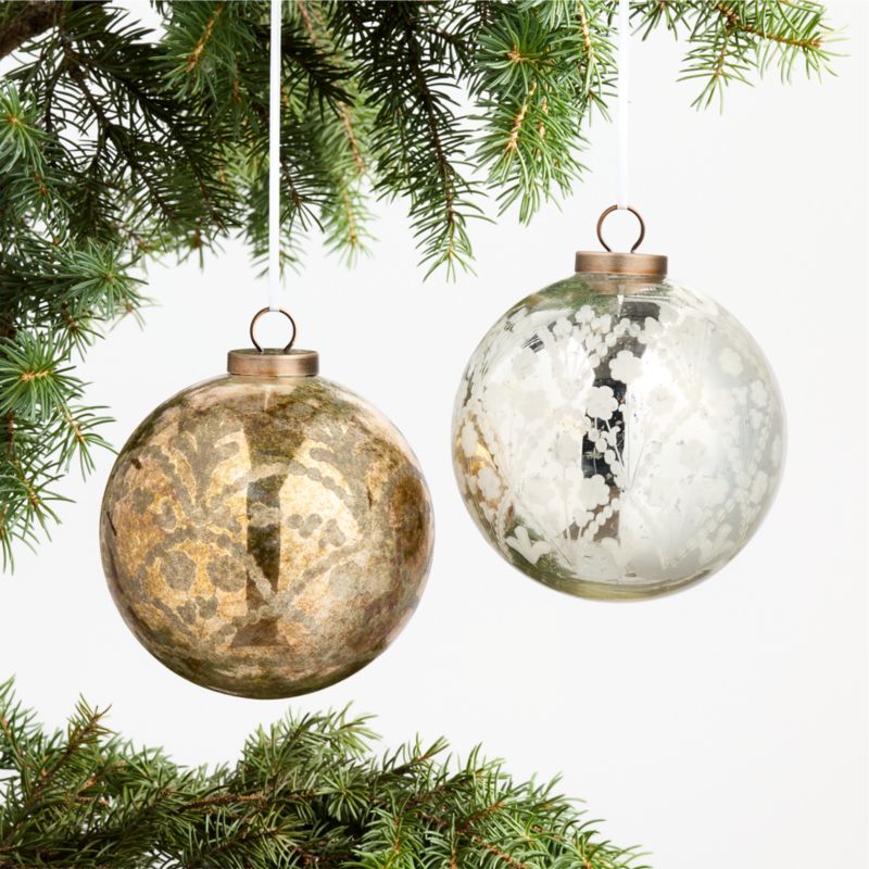 Oversized Silver Mercury Glass Christmas Tree Ornament - image 1 of 2