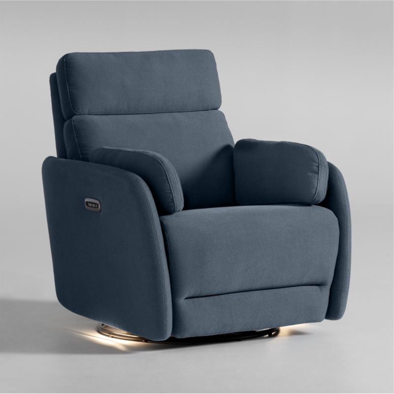 Owen Blue Nursery Power Recliner Chair with Metal Base - image 8 of 9