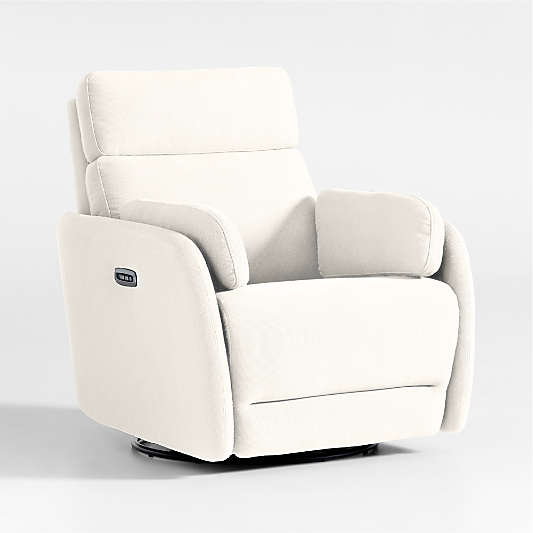 Owen Cream Nursery Power Recliner Chair with Metal Base