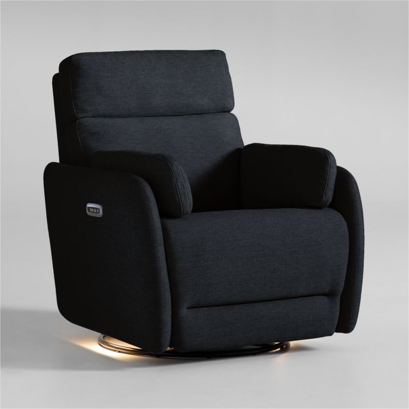 Owen Midnight Blue Nursery Power Recliner Chair with Metal Base - image 7 of 8