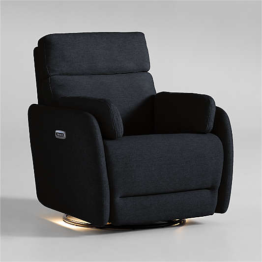 Owen Midnight Blue Nursery Electronic Power Recliner with Nightlight