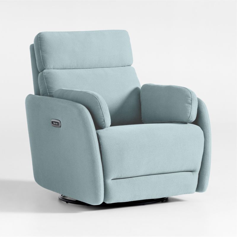 Owen Light Blue Nursery Power Recliner Chair with Metal Base - image 0 of 8